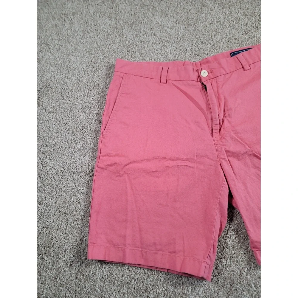 Vineyard Vines Breaker Shorts Men's 36x9 Pink Cotton Linen 4 Pocket Chino Preppy